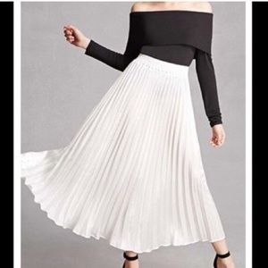 White Pleated Maxi Dress